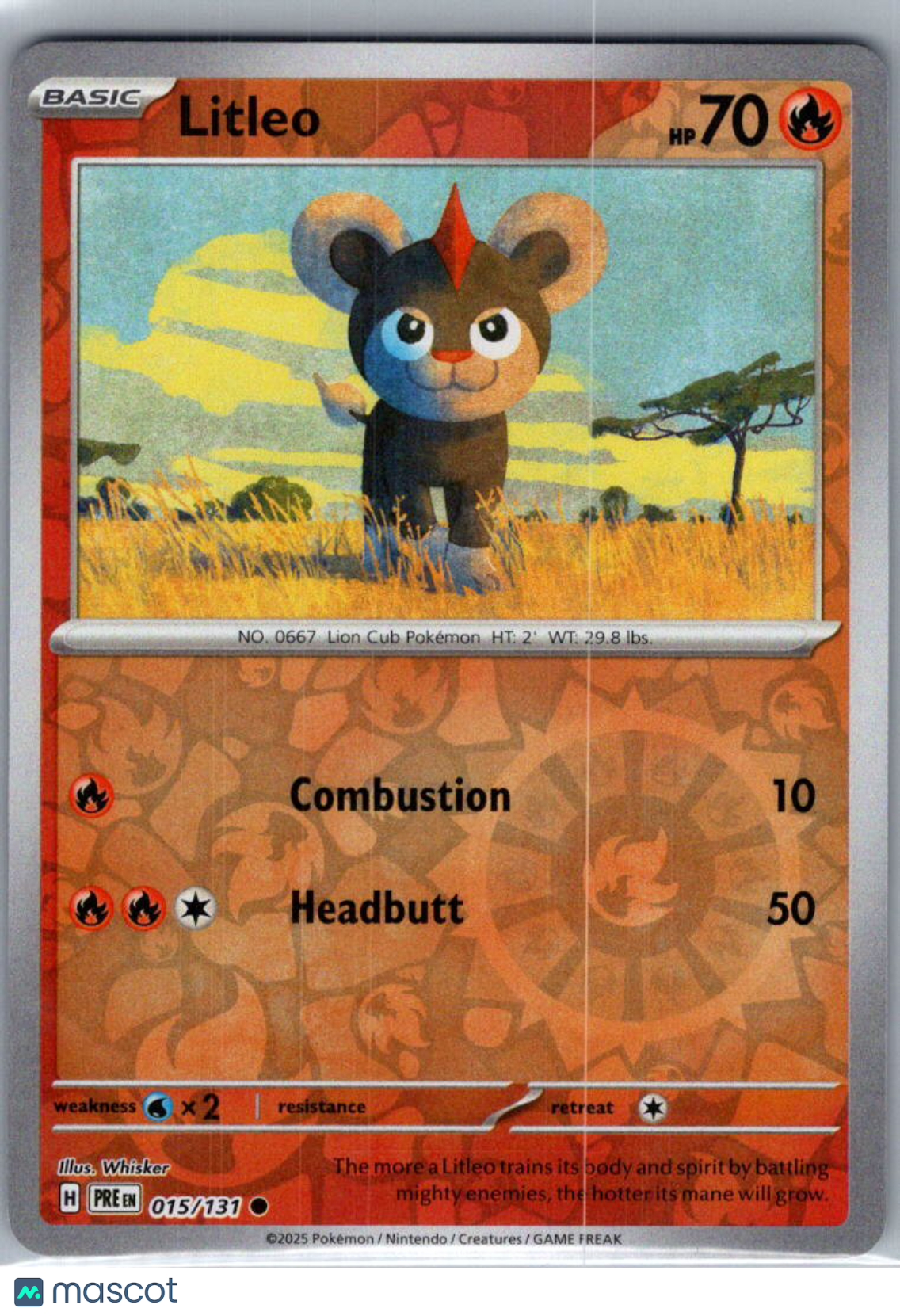 2025 Prismatic Evolutions Litleo Reverse Holo #15/131