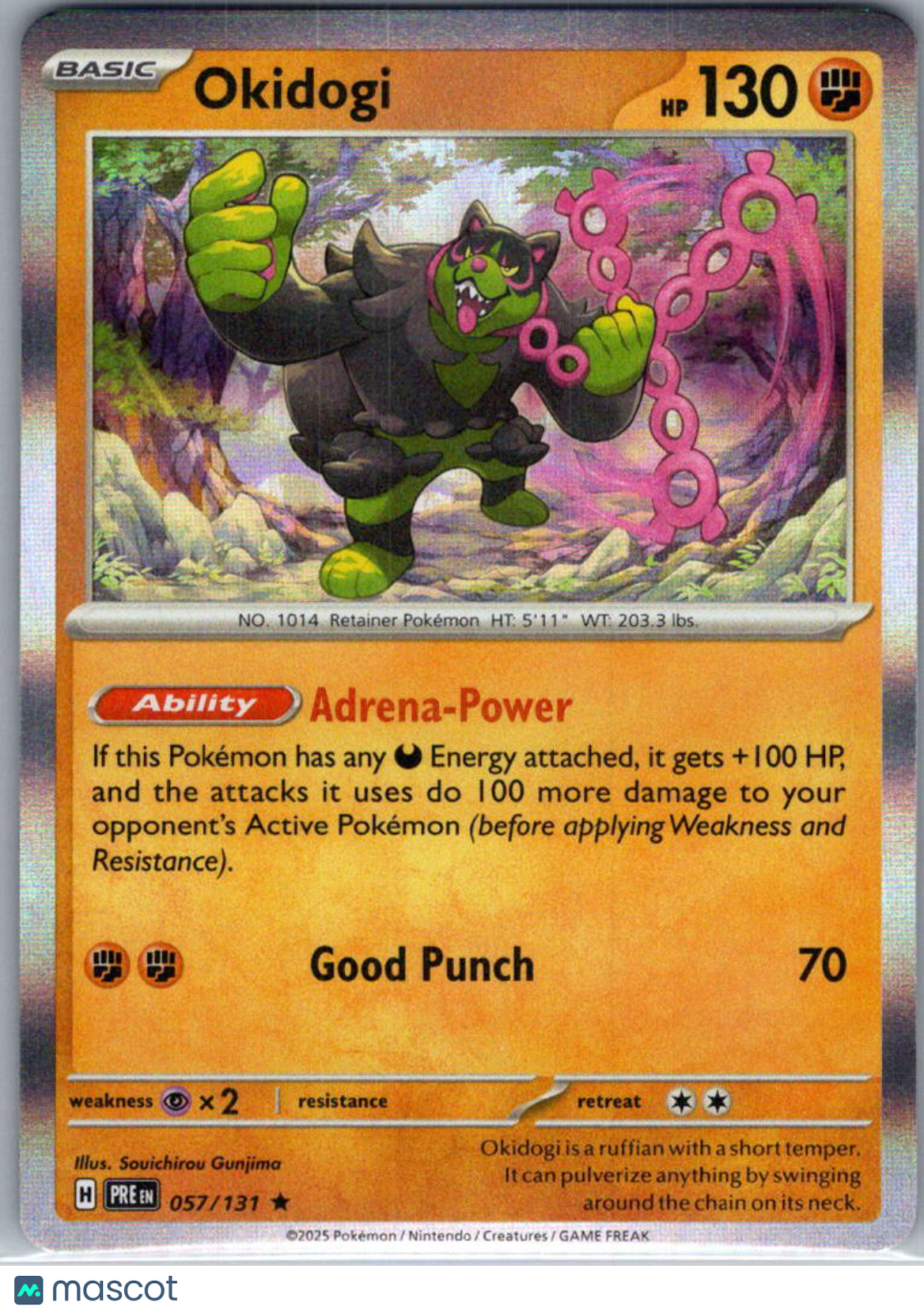 2025 Prismatic Evolutions Okidogi Reverse Holo Rare #57/131