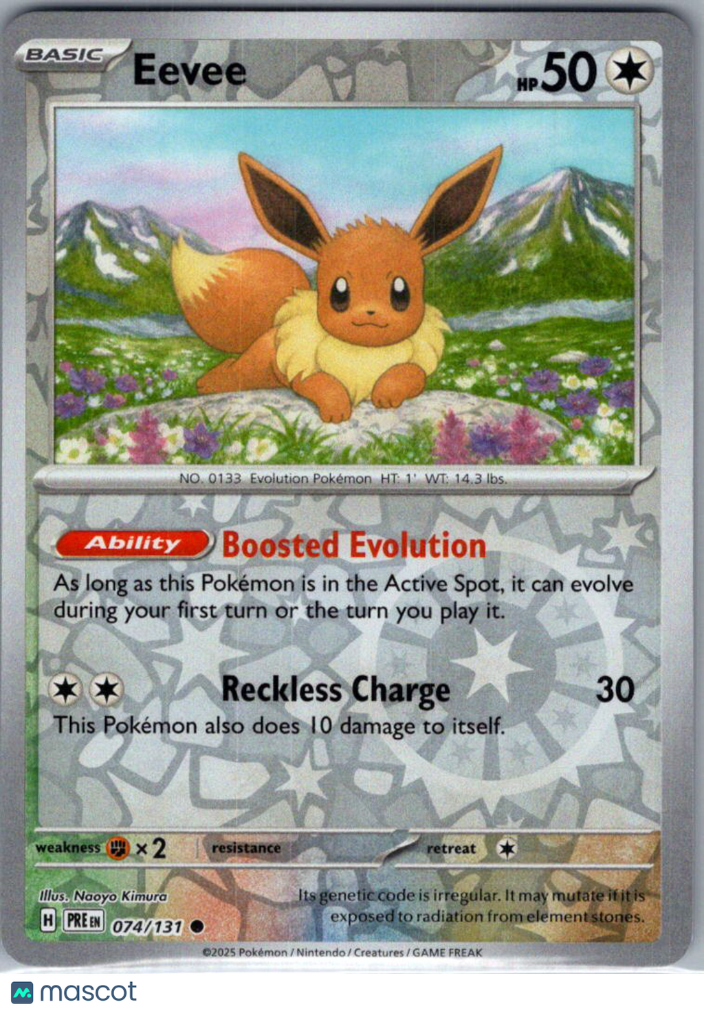 2025 Prismatic Evolutions Eevee Reverse Holo #74/131