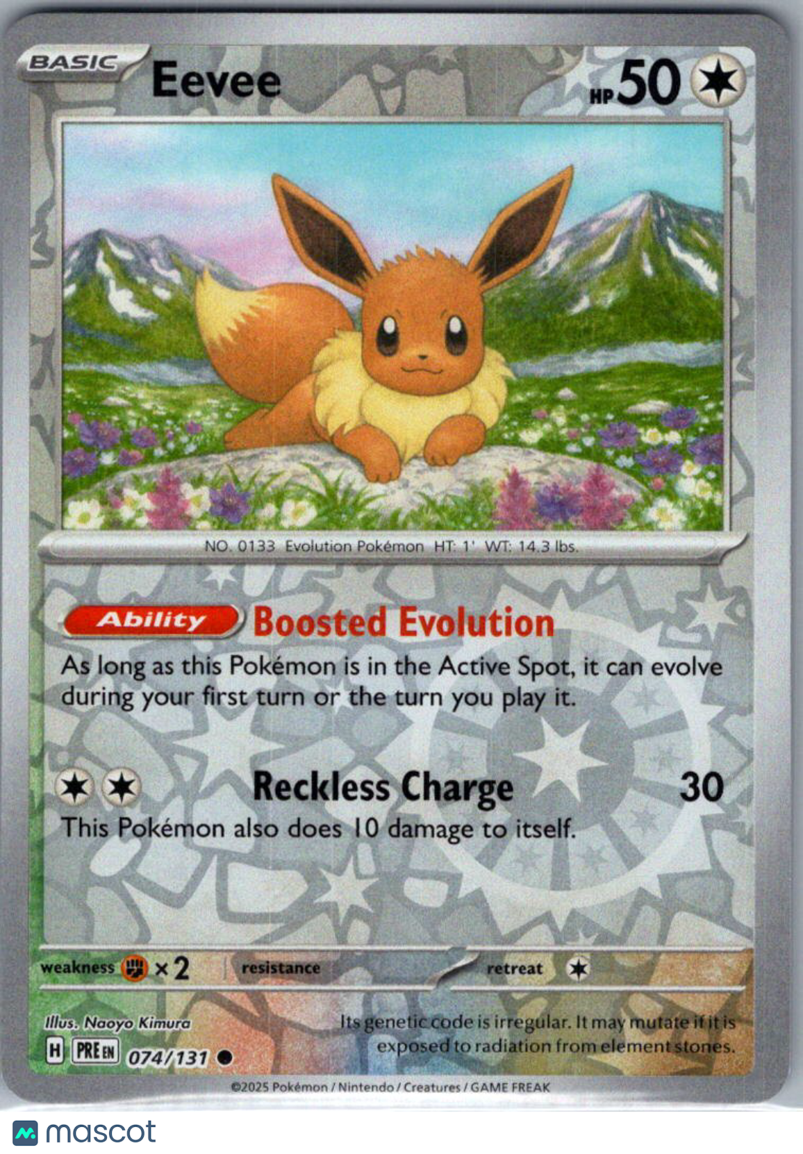 2025 Prismatic Evolutions Eevee Reverse Holo #74/131
