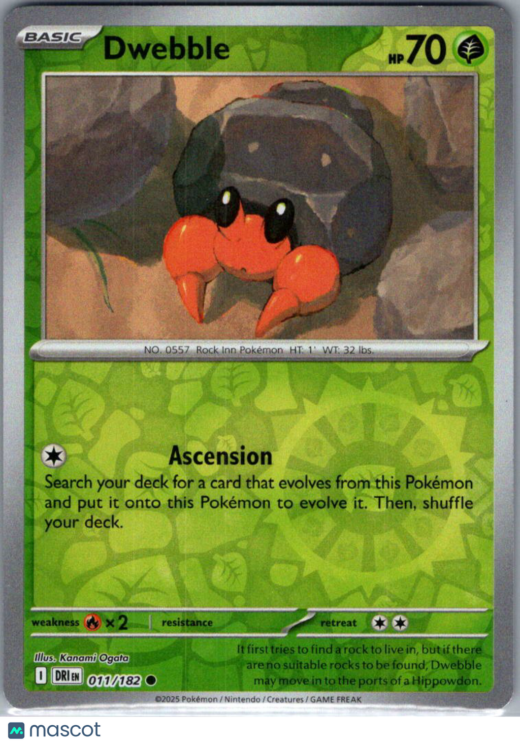 2025 Destined Rivals Dwebble Reverse Holo #11/182