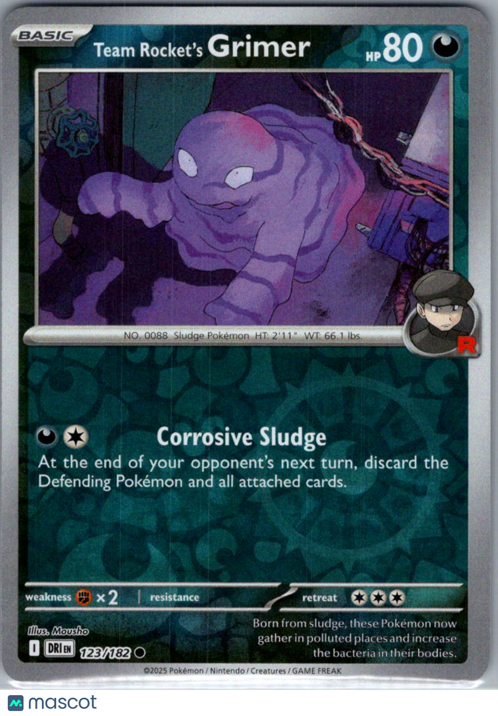 2025 Destined Rivals Team Rocket's Grimer Reverse Holo #123/182