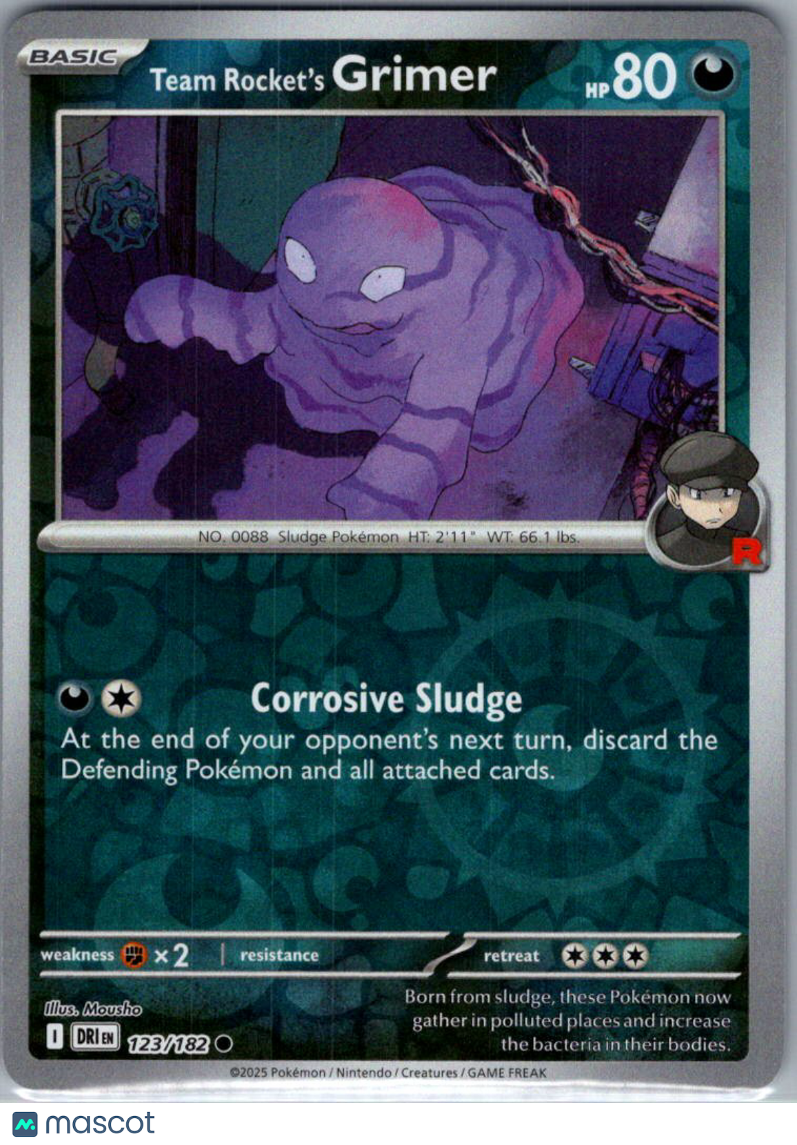 2025 Destined Rivals Team Rocket's Grimer Reverse Holo #123/182