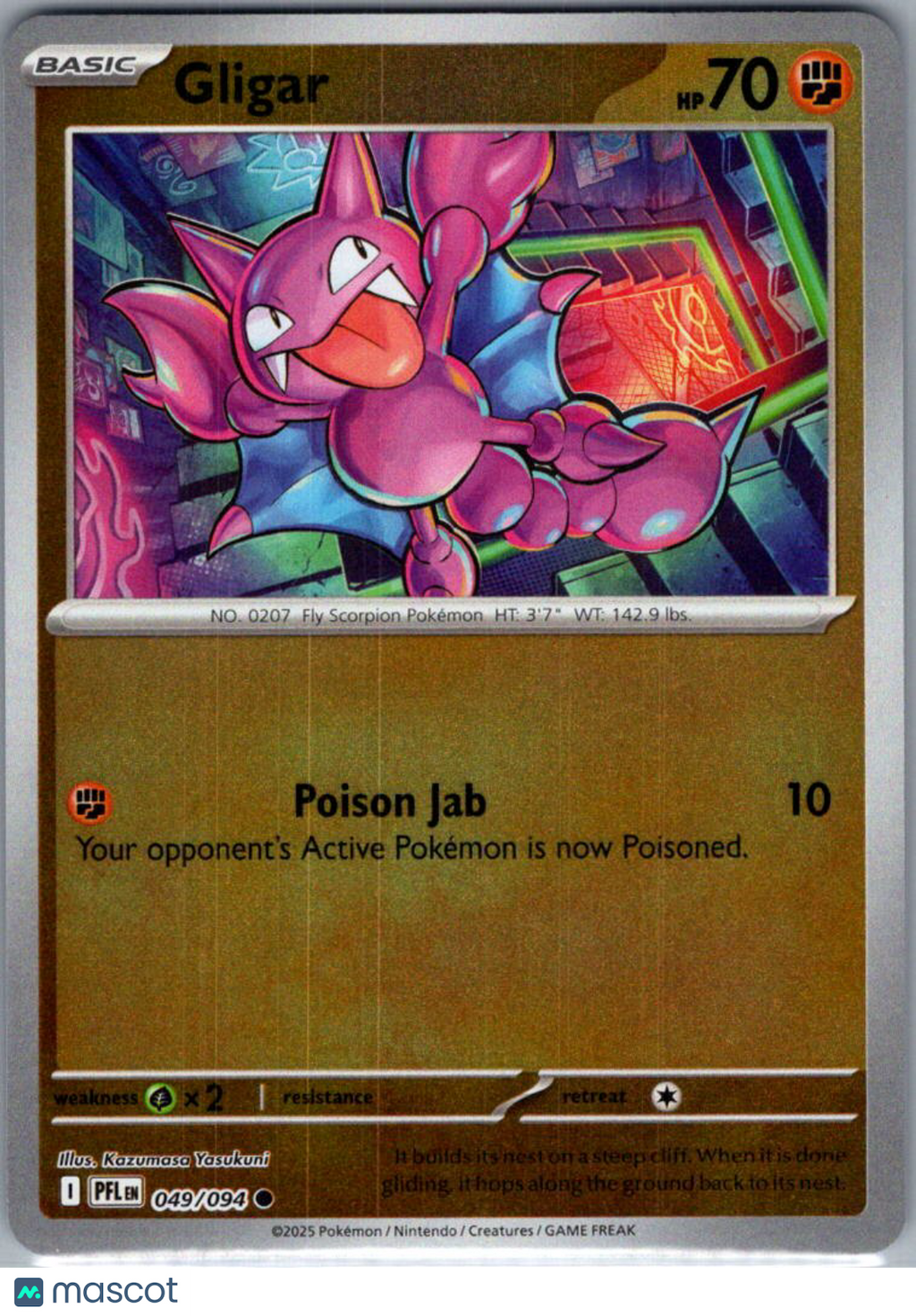 2025 Mega Evolution – Phantasmal Flames Gligar Reverse Holo #49/94
