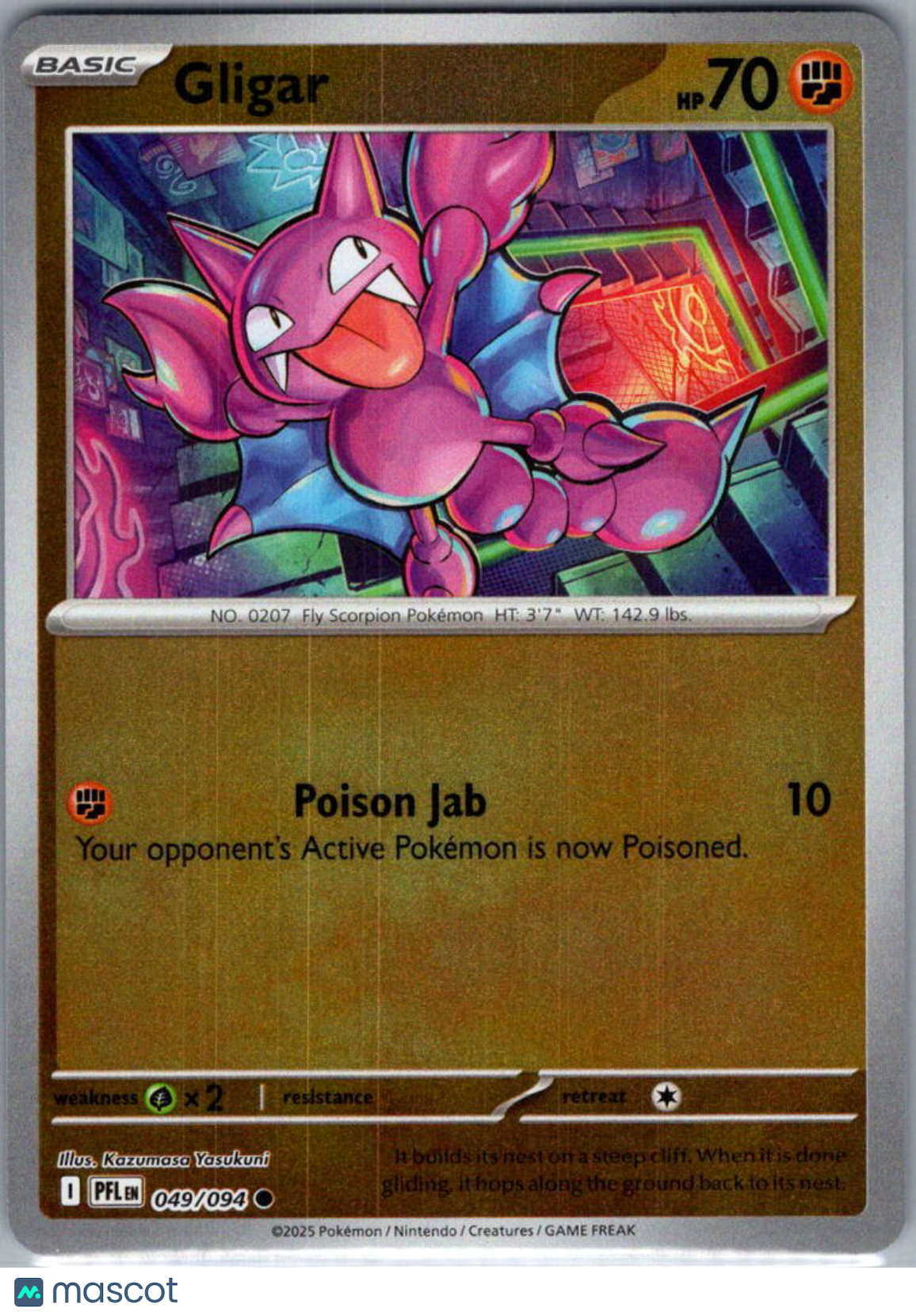 2025 Mega Evolution – Phantasmal Flames Gligar Reverse Holo #49/94