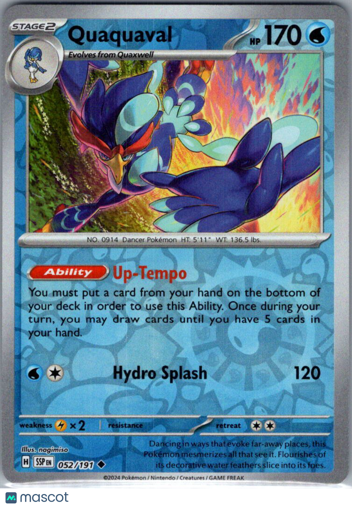 2024 Surging Sparks Quaquaval Reverse Holo Uncommon #52/191