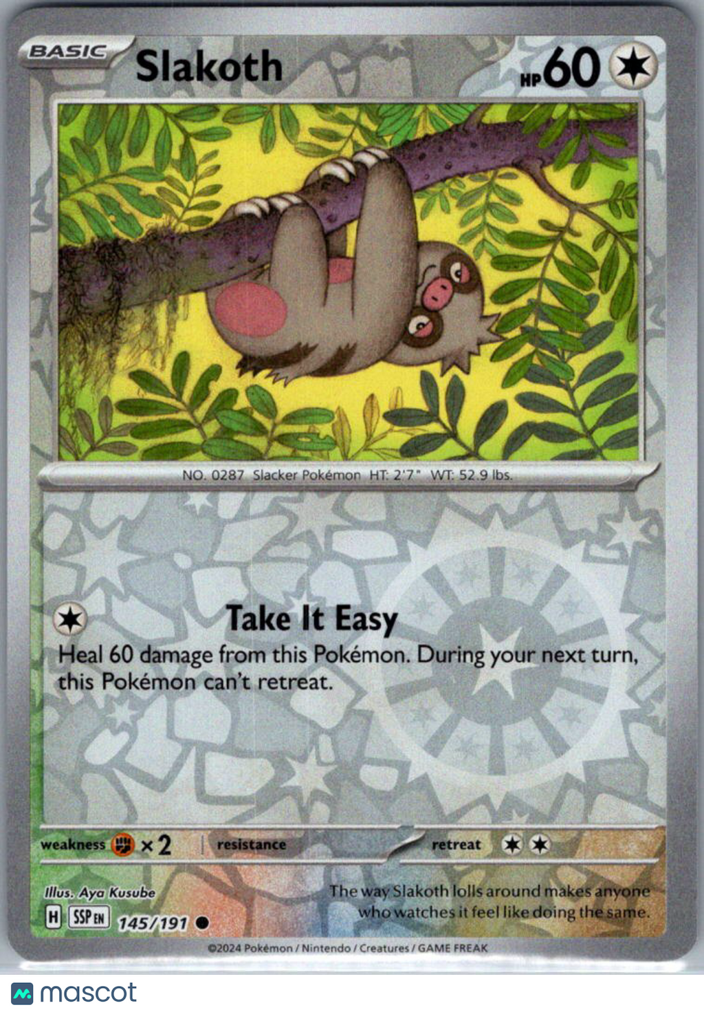 2024 Surging Sparks Slakoth Reverse Holo #145/191