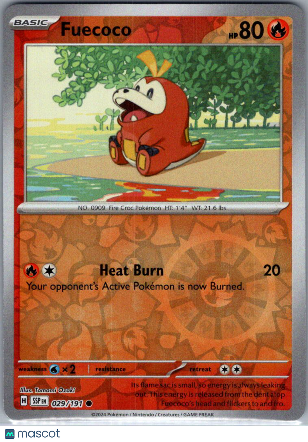 2024 Surging Sparks Fuecoco Reverse Holo #29/191