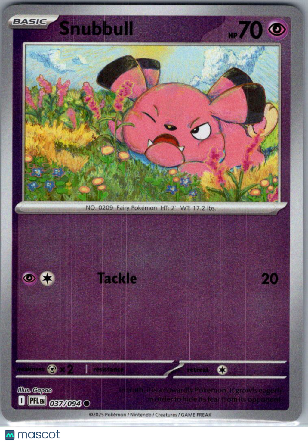 2025 Mega Evolution – Phantasmal Flames Snubbull Reverse Holo #37/94