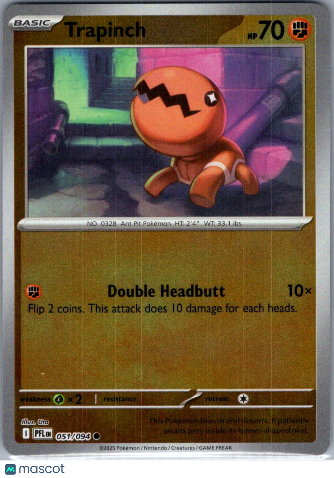 2025 Mega Evolution – Phantasmal Flames Trapinch Reverse Holo #51/94