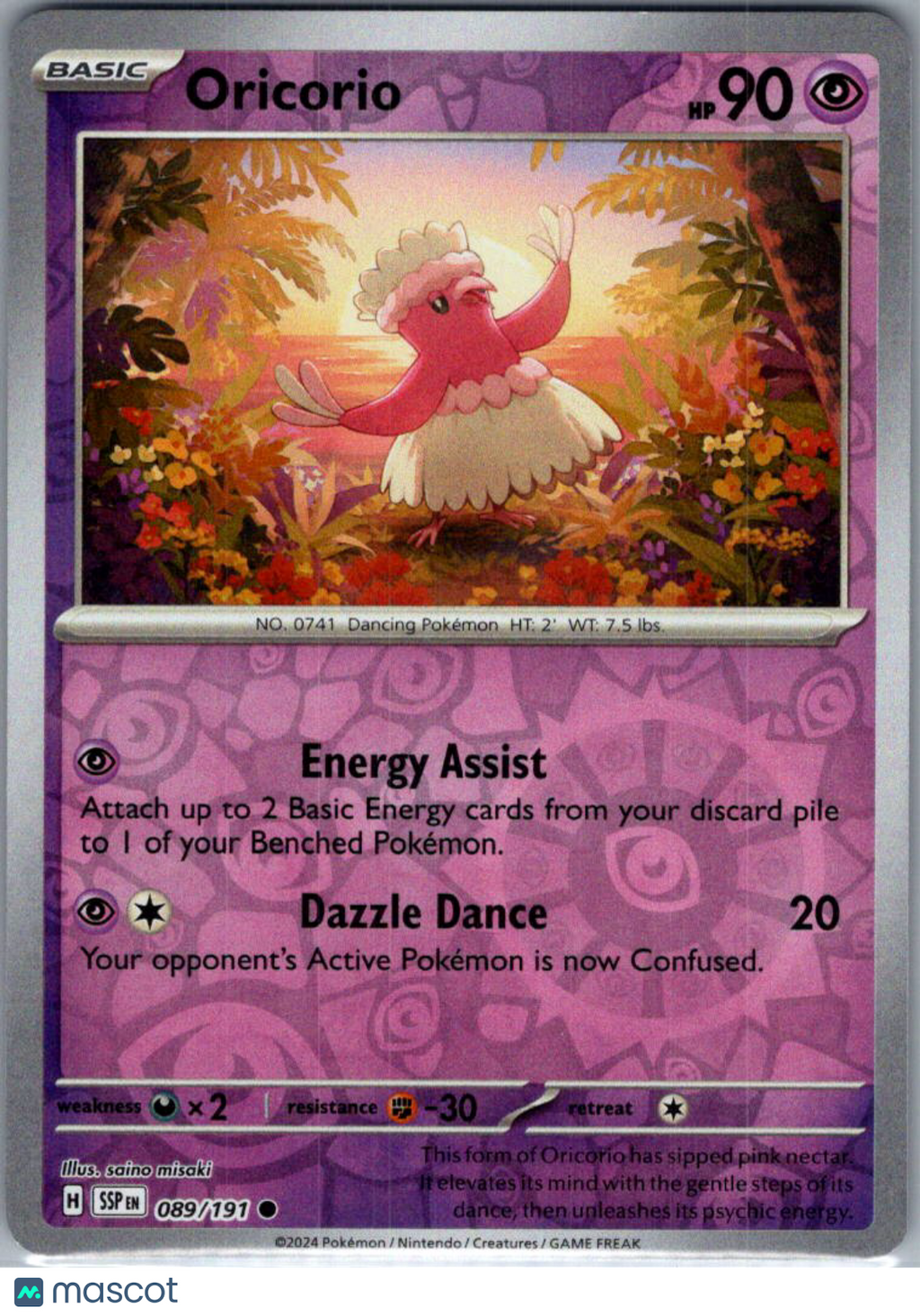 2024 Surging Sparks Oricorio Reverse Holo #89/191