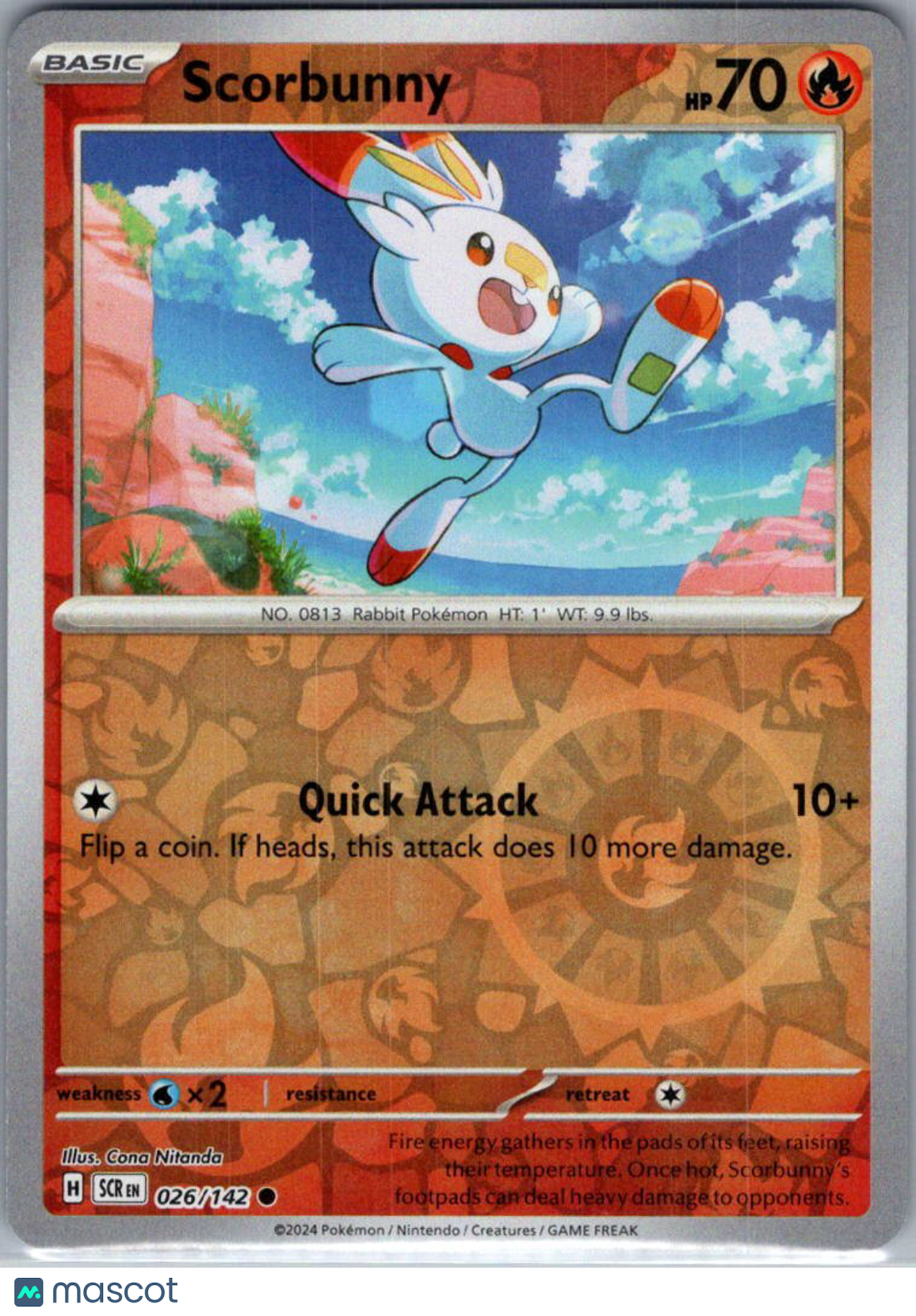 2024 Stellar Crown Scorbunny Reverse Holo #26/142