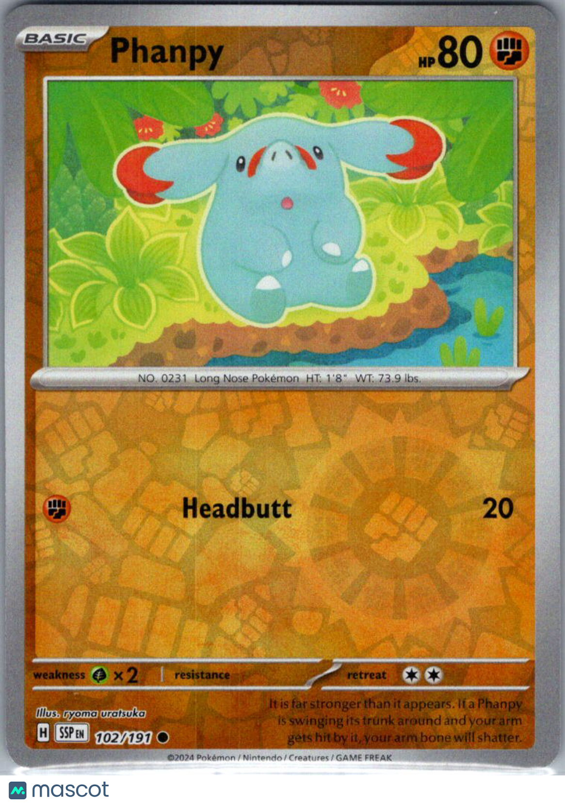 2024 Surging Sparks Phanpy Reverse Holo #102/191