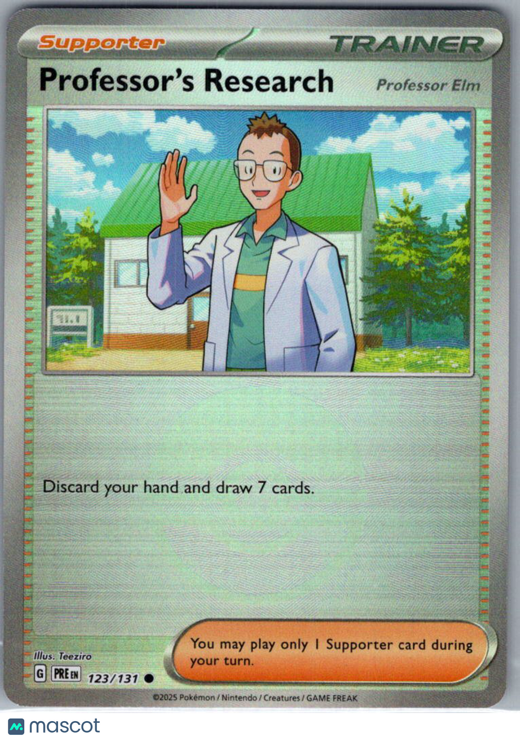 2025 Prismatic Evolutions Professor's Research Reverse Holo Pokeball #123/131