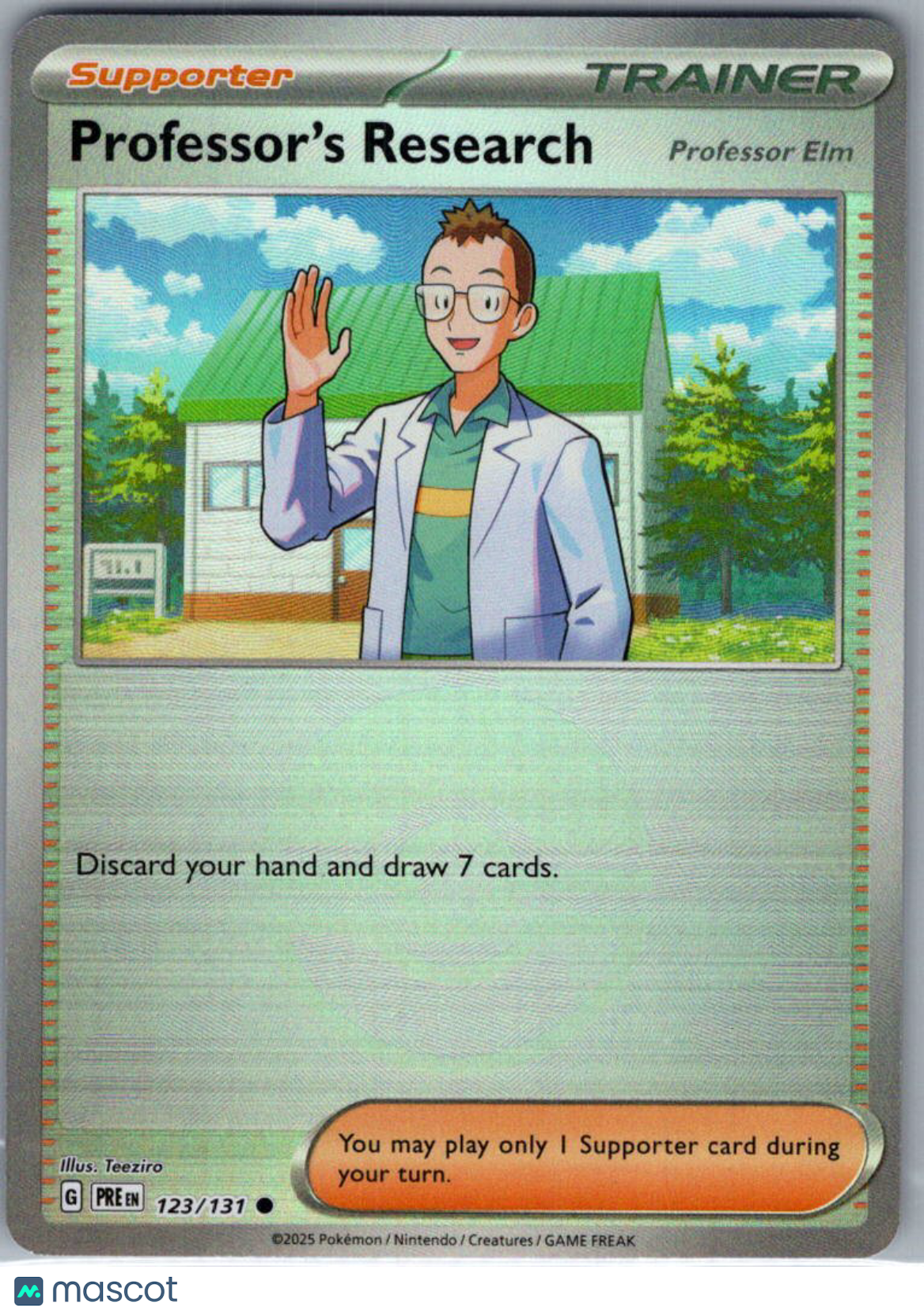 2025 Prismatic Evolutions Professor's Research Reverse Holo Pokeball #123/131