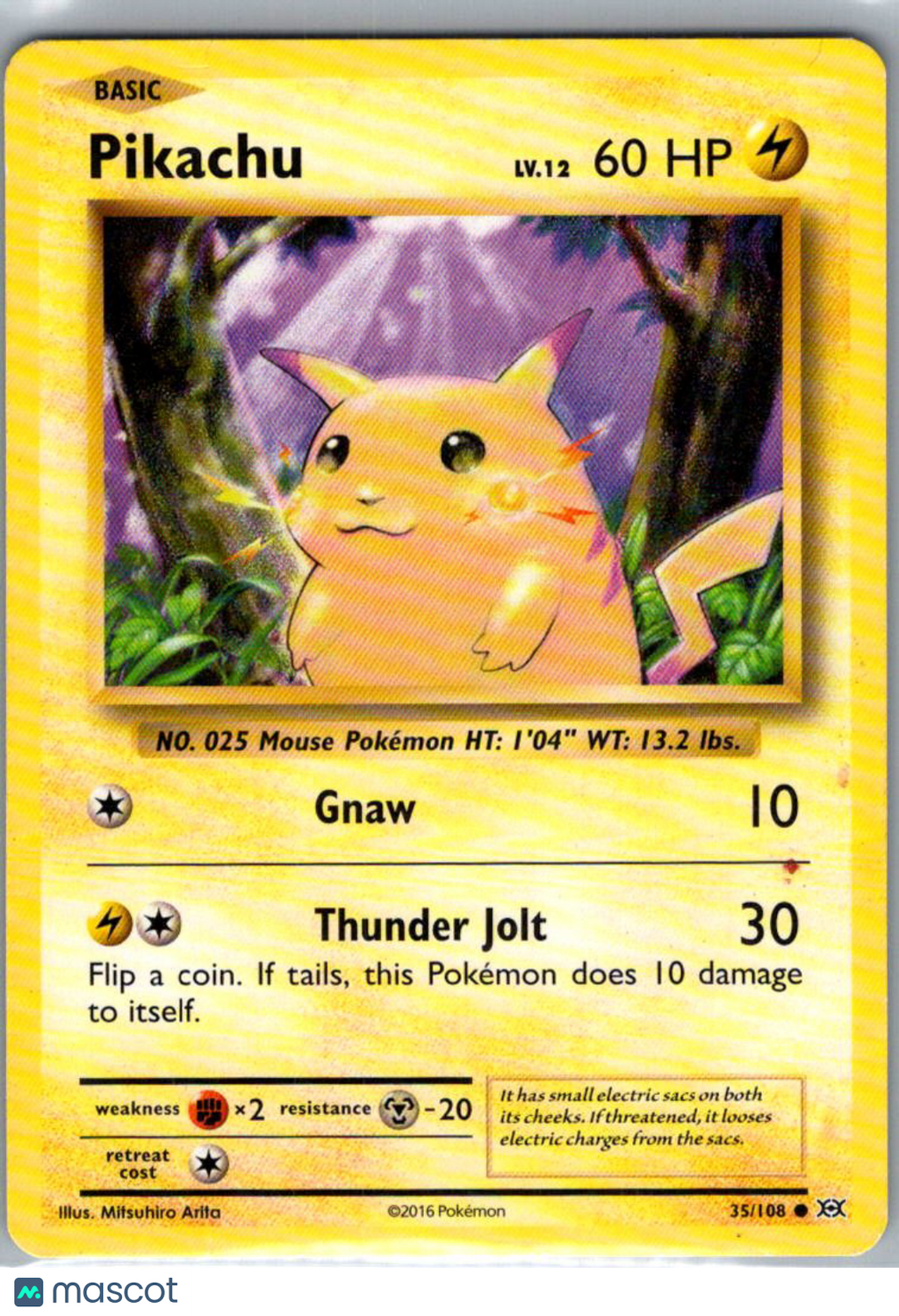 2016 Evolutions Pikachu #35/108