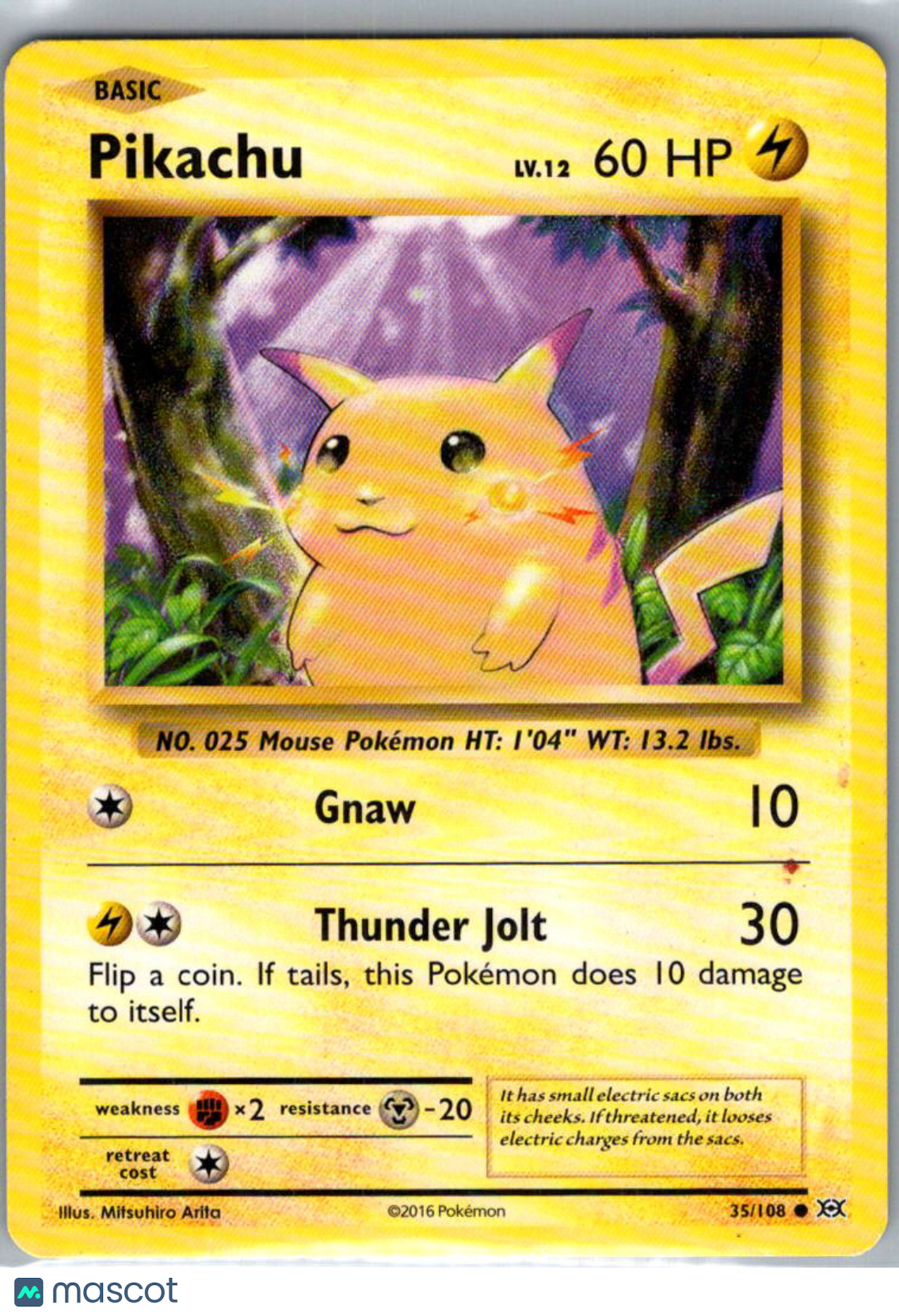 2016 Evolutions Pikachu #35/108