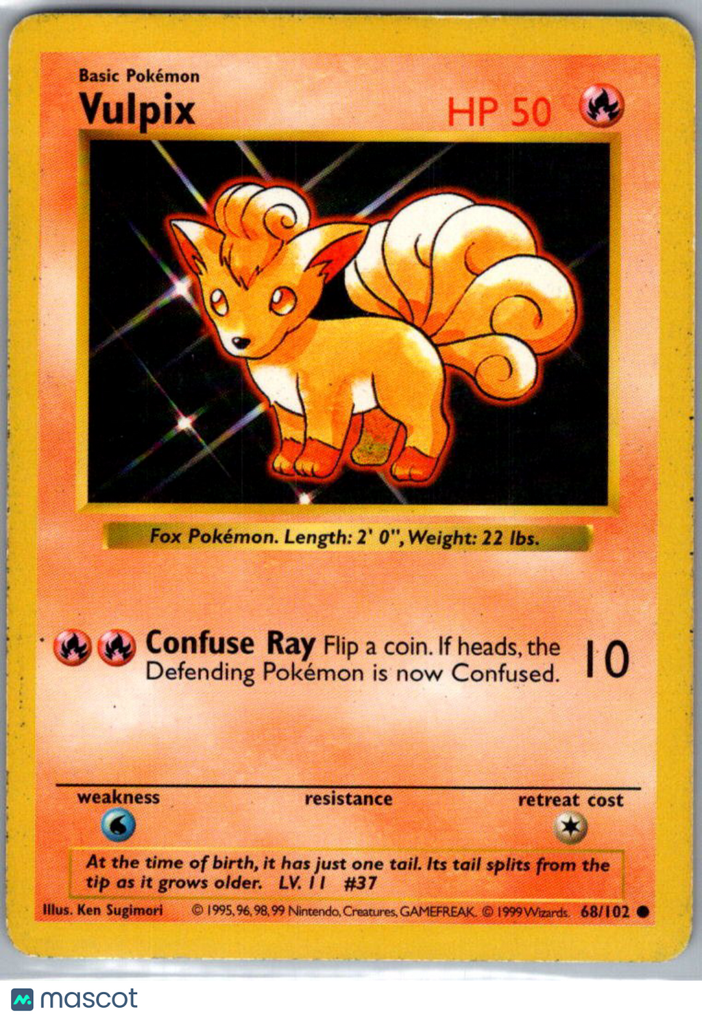 1999 Base Set Vulpix #68/102