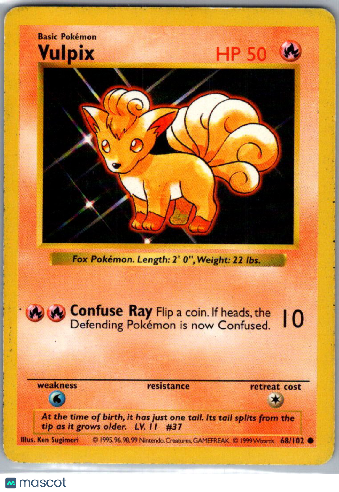 1999 Base Set Vulpix #68/102