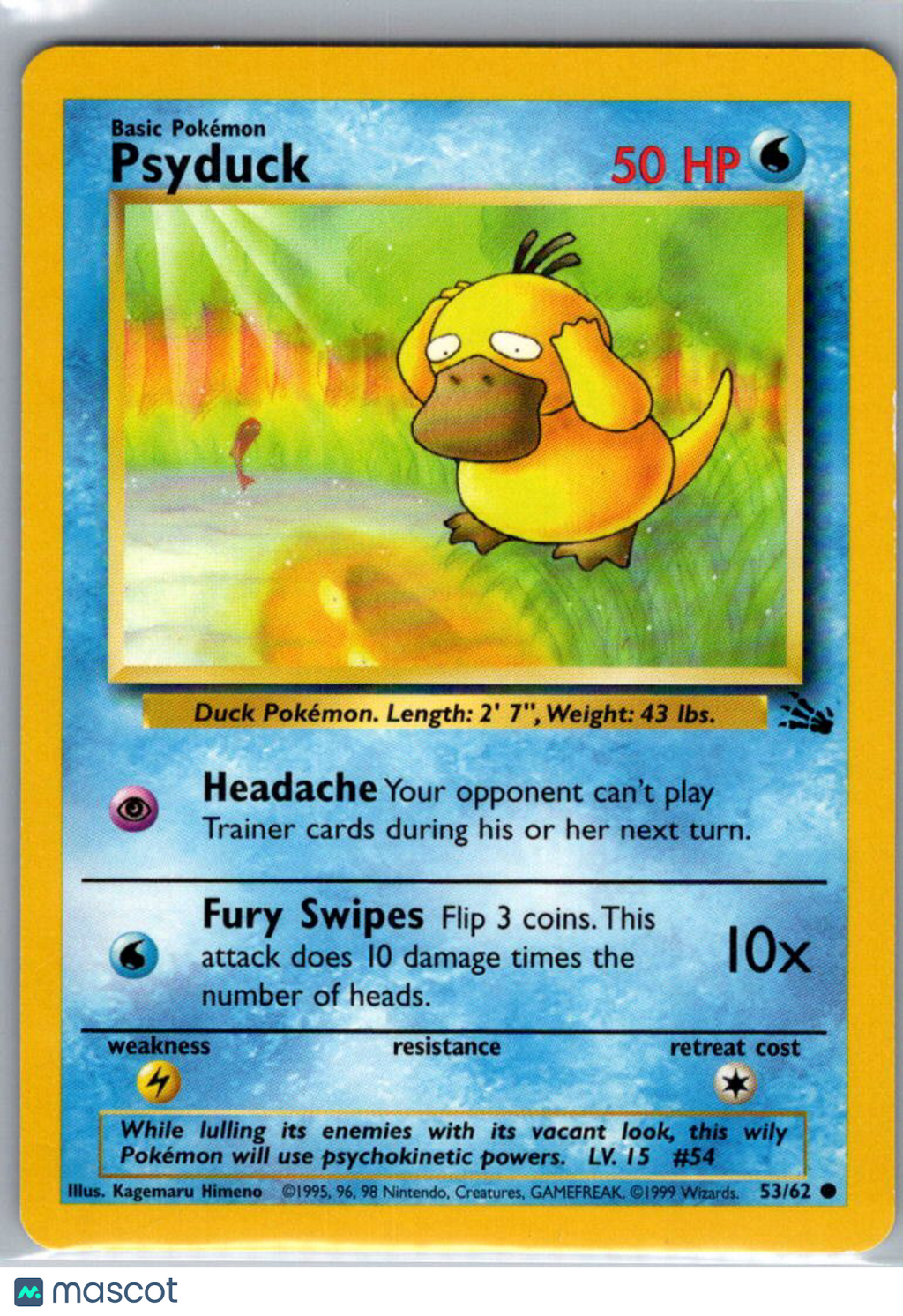 1999 Fossil Psyduck #53/62