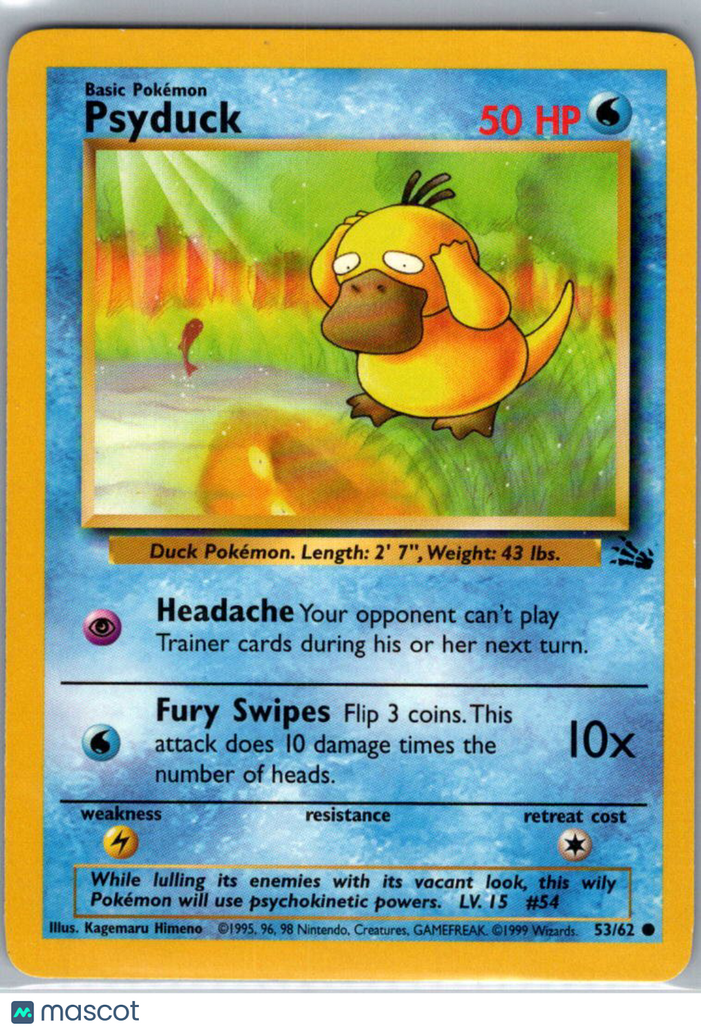 1999 Fossil Psyduck #53/62