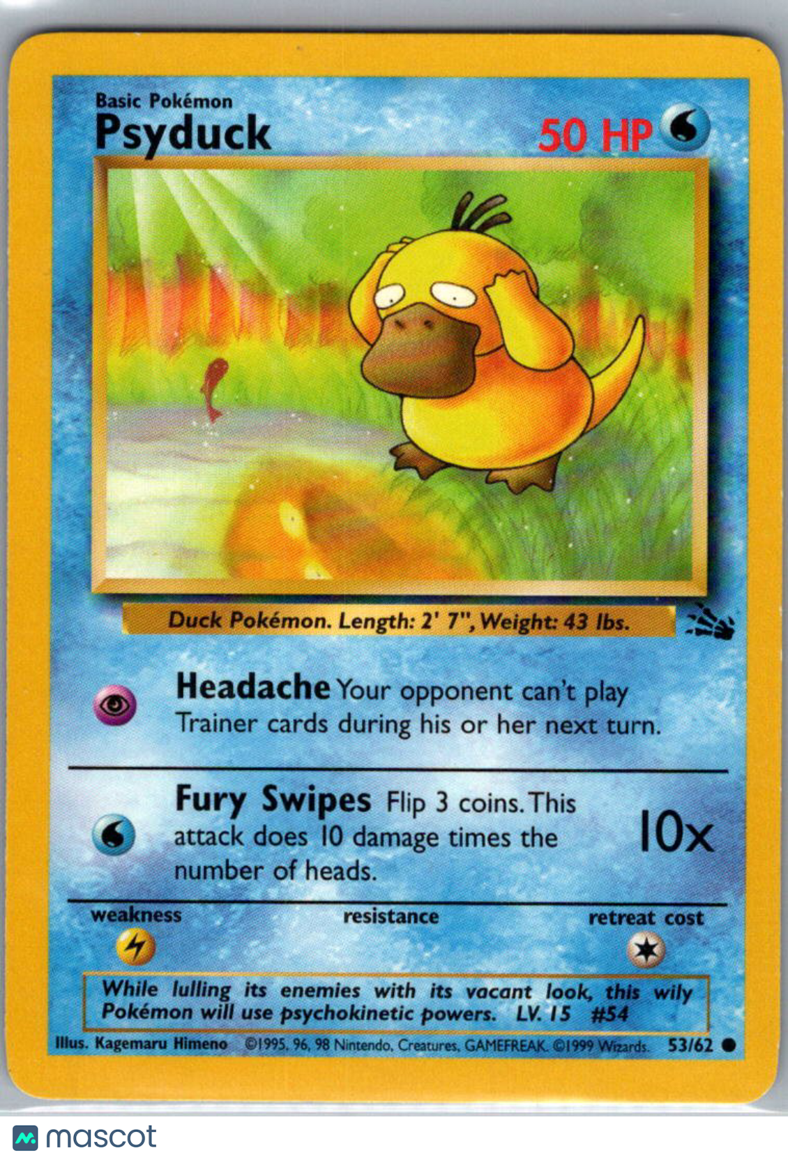 1999 Fossil Psyduck #53/62