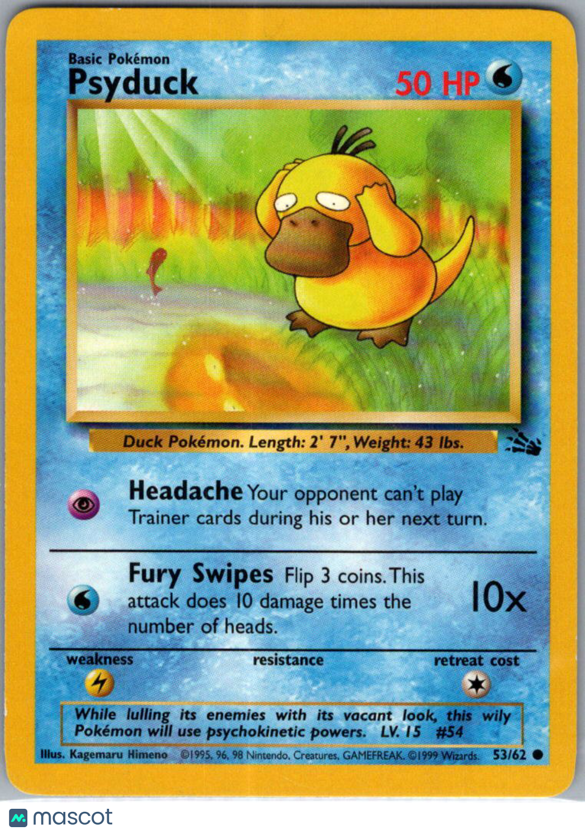 1999 Fossil Psyduck #53/62