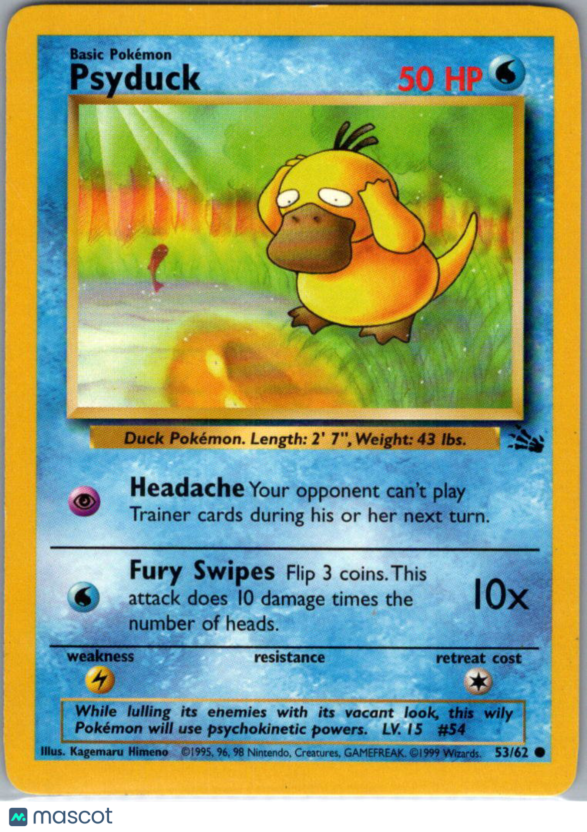 1999 Fossil Psyduck #53/62