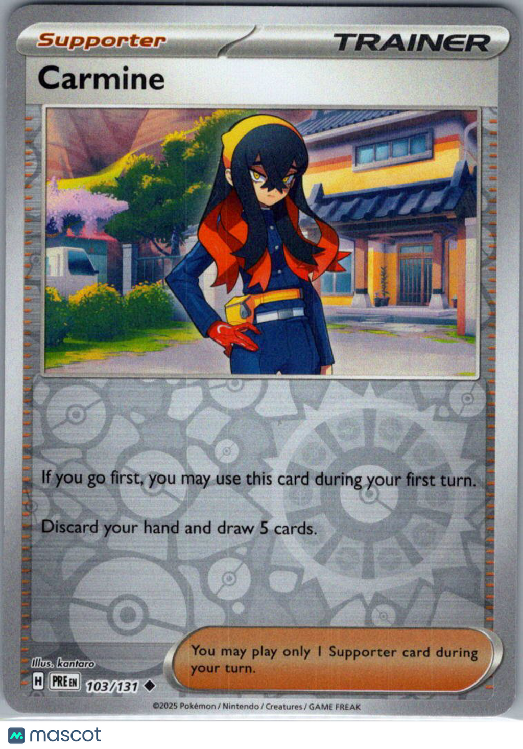 2025 Prismatic Evolutions Carmine Reverse Holo Uncommon #103/131
