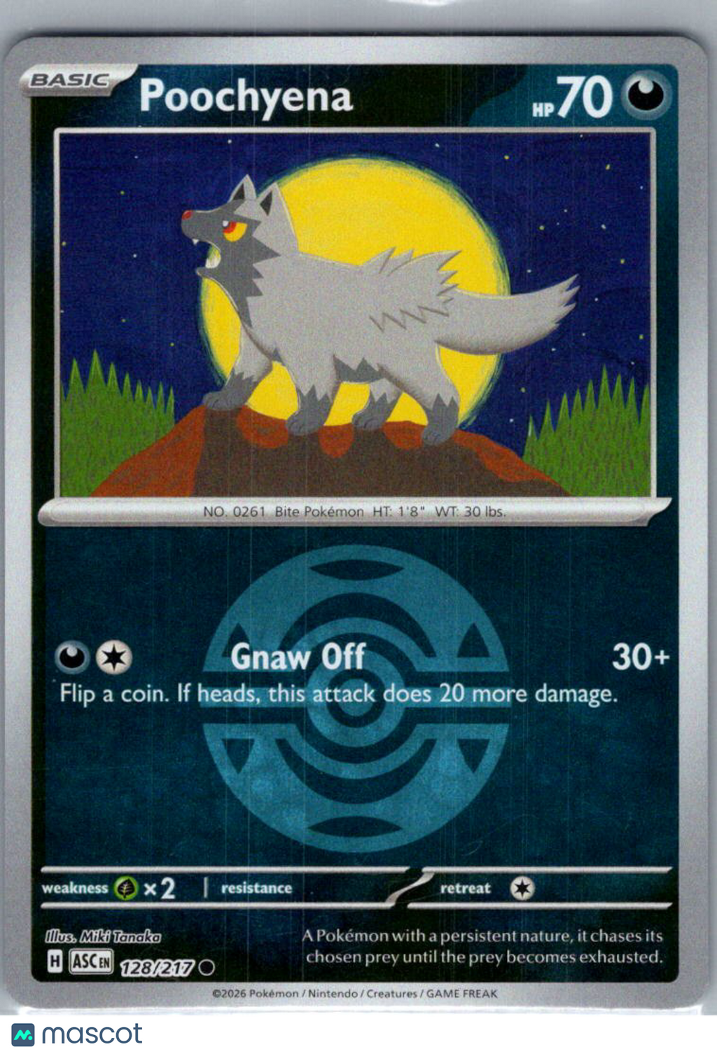 2026 Mega Evolution – Ascended Heroes Poochyena Reverse Holo #128/217