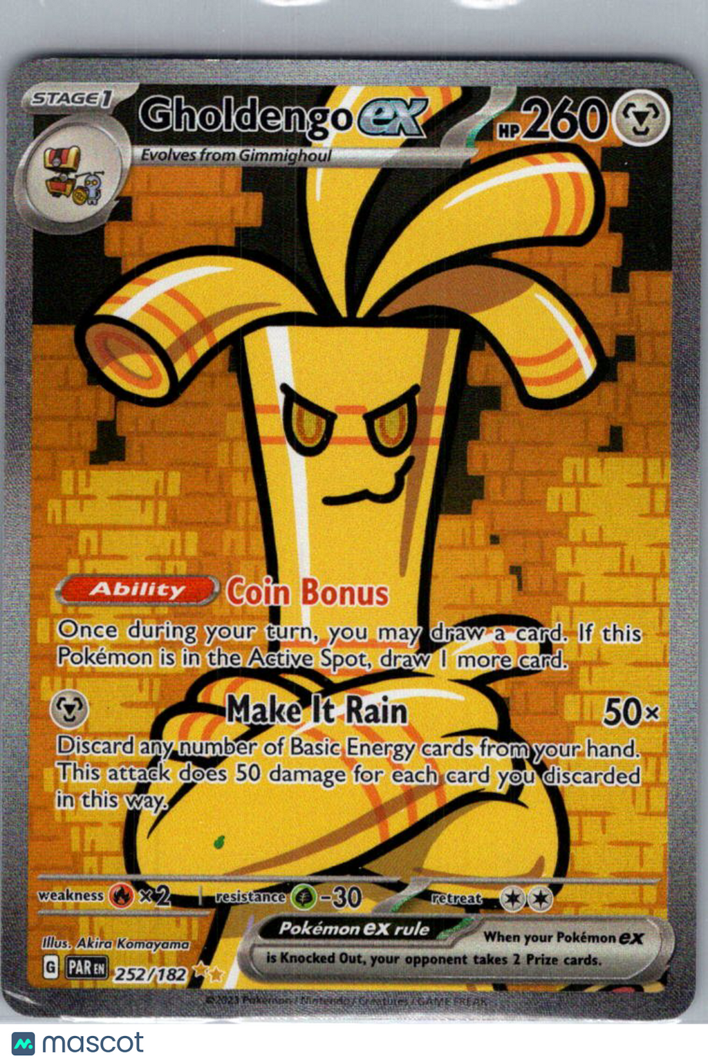 2023 Paradox Rift Gholdengo EX Holo Secret Rare SAR #252/182