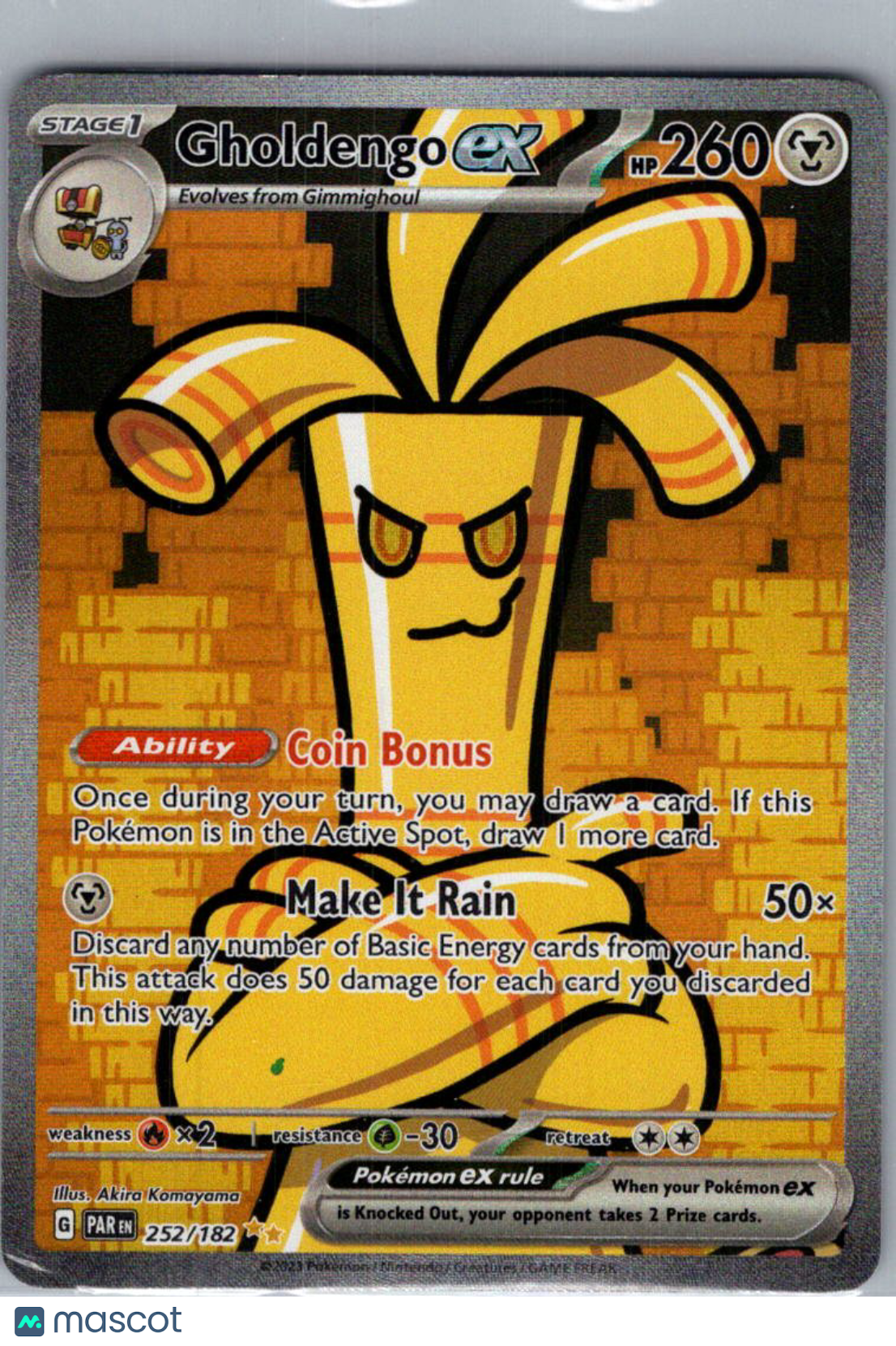 2023 Paradox Rift Gholdengo EX Holo Secret Rare SAR #252/182