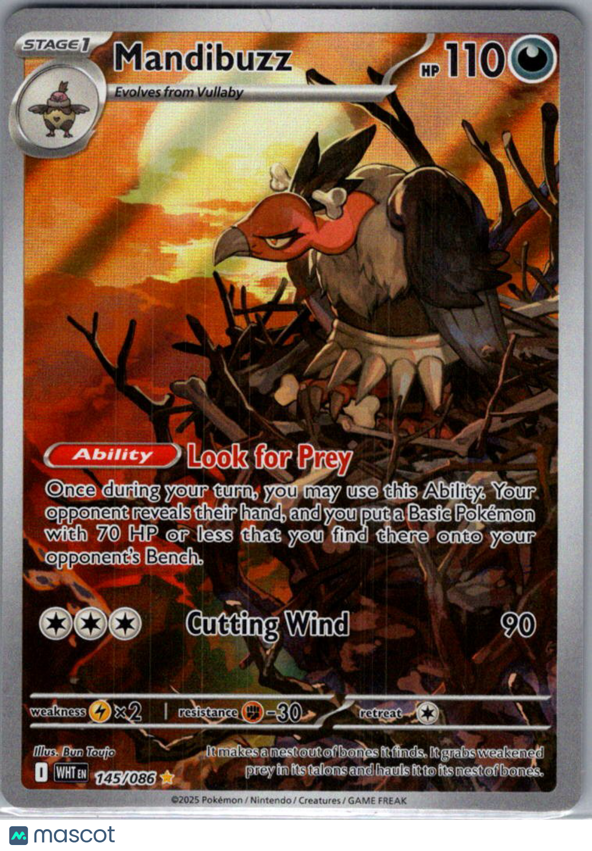 2025 White Flare Mandibuzz Holo Secret Rare #145/86