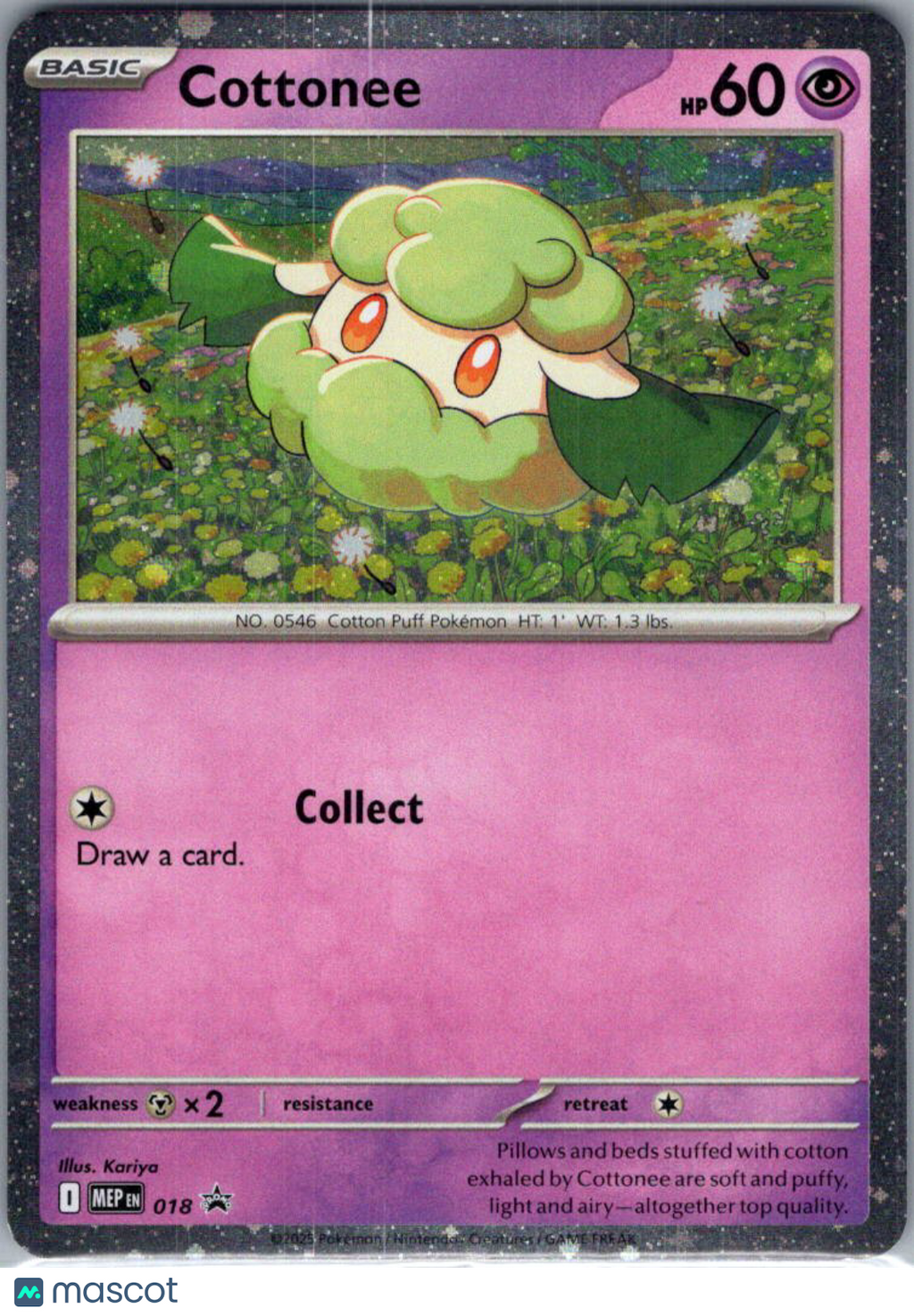 Mega Evolution Cottonee Cosmic Holo Black Star Promo #MEP EN 018