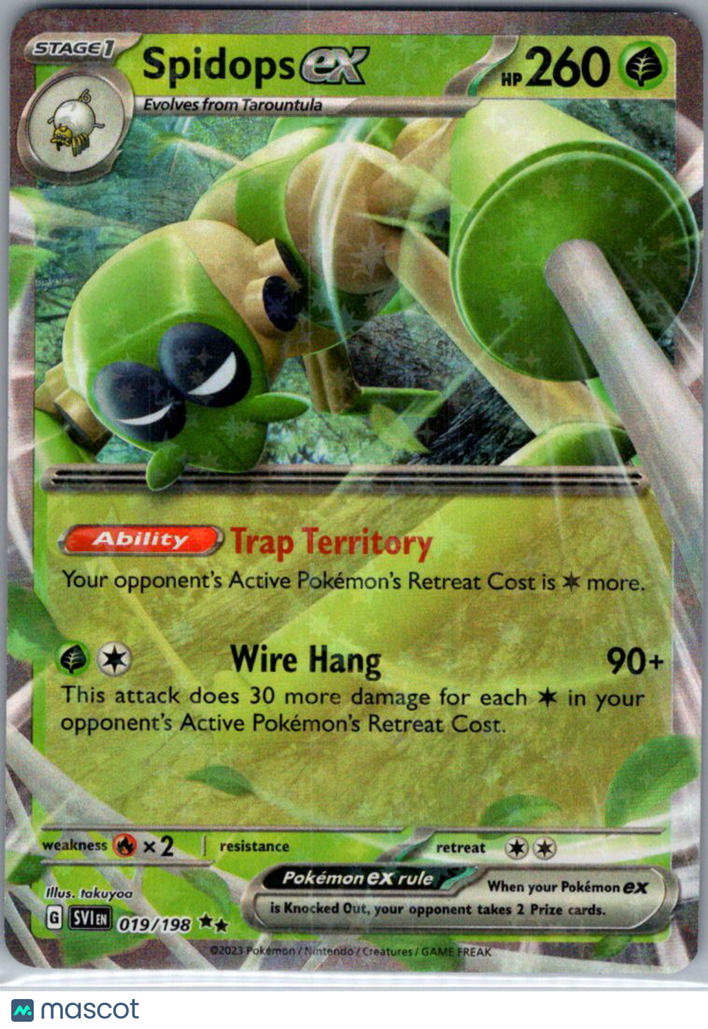 2023 Scarlet & Violet Spidops EX Holo Double Rare RR #19/198