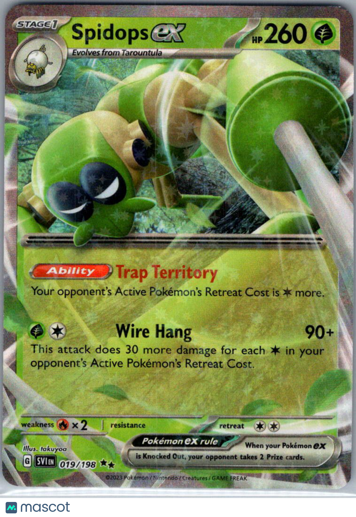 2023 Scarlet & Violet Spidops EX Holo Double Rare RR #19/198