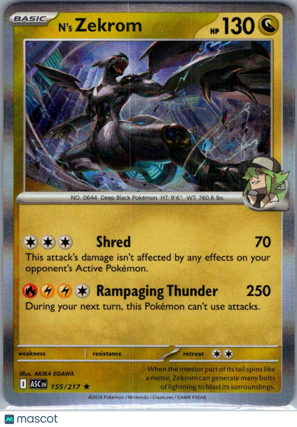 2026 Mega Evolution – Ascended Heroes N'S Zekrom Holo Rare CHR #155/217