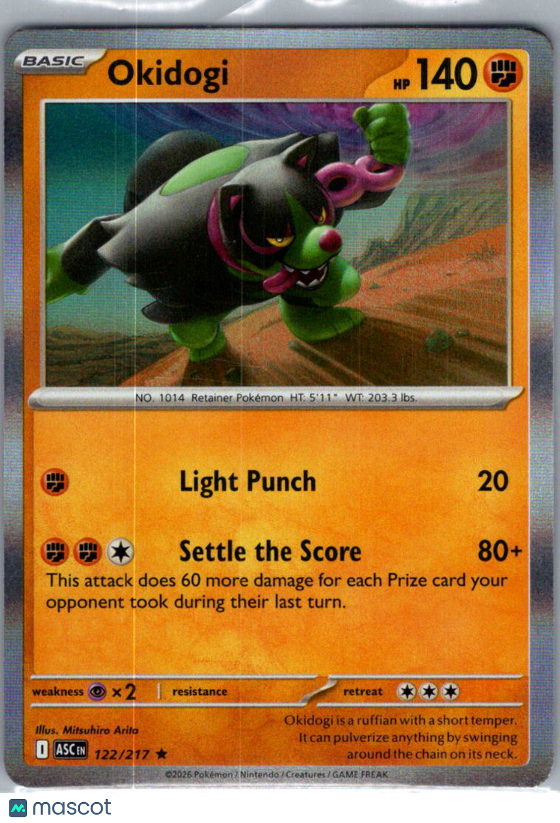 2026 Mega Evolution – Ascended Heroes Okidogi Holo Rare #122/217