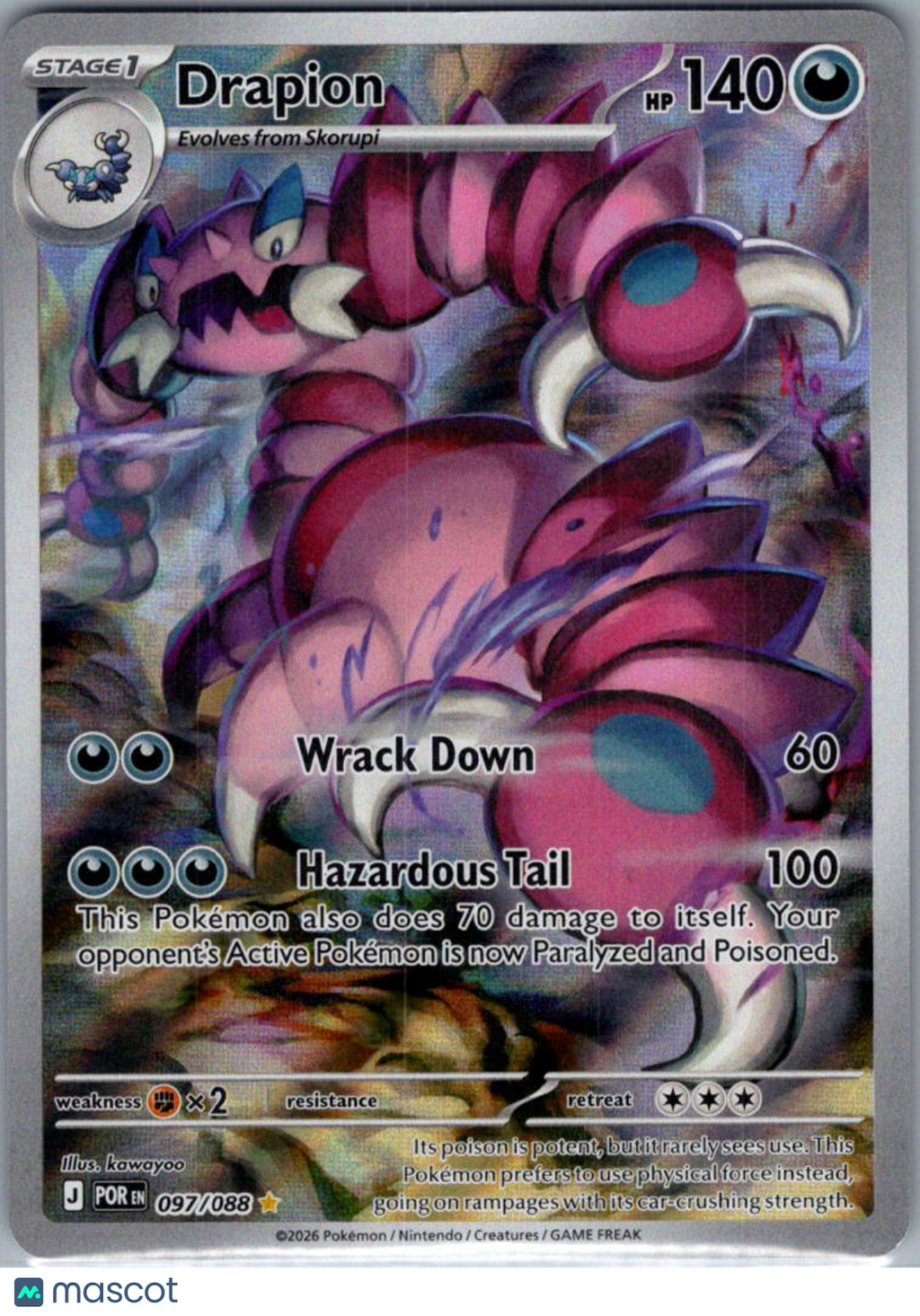 2026 Mega Evolution – Perfect Order Drapion Holo Secret Rare #97/88