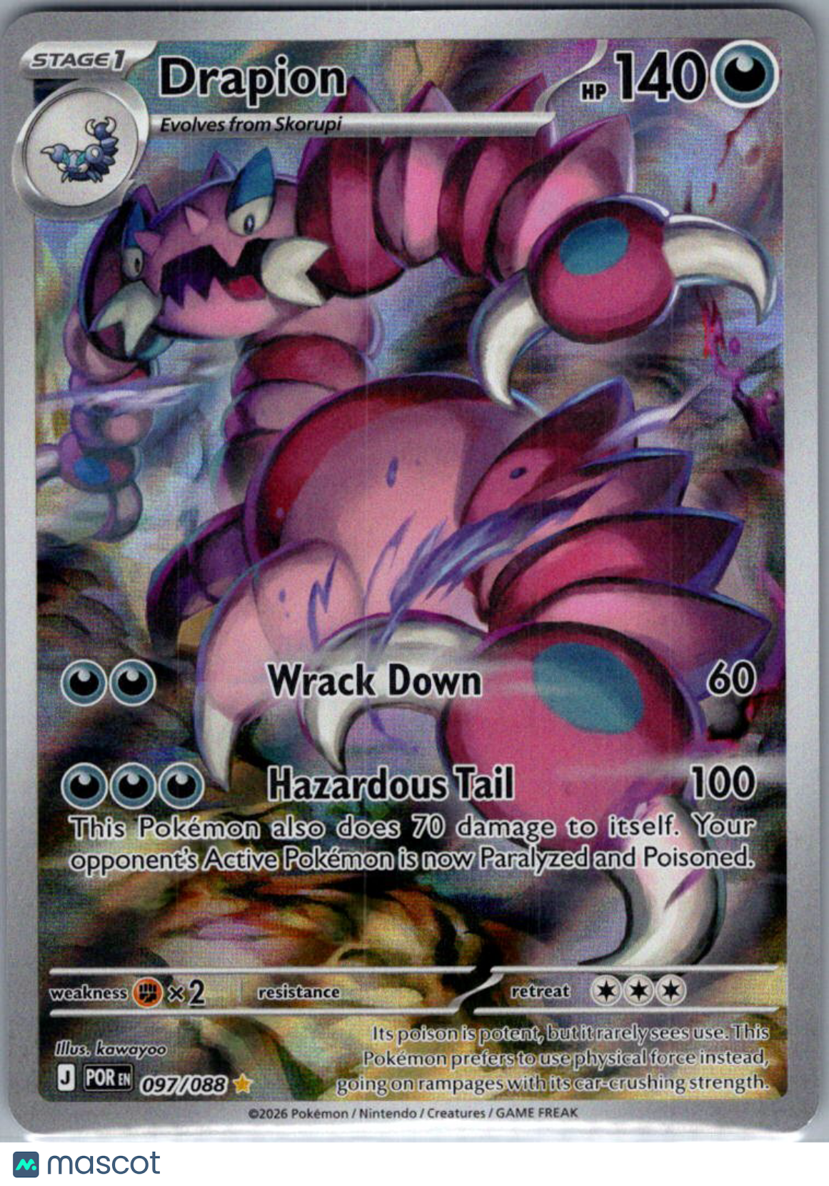 2026 Mega Evolution – Perfect Order Drapion Holo Secret Rare #97/88