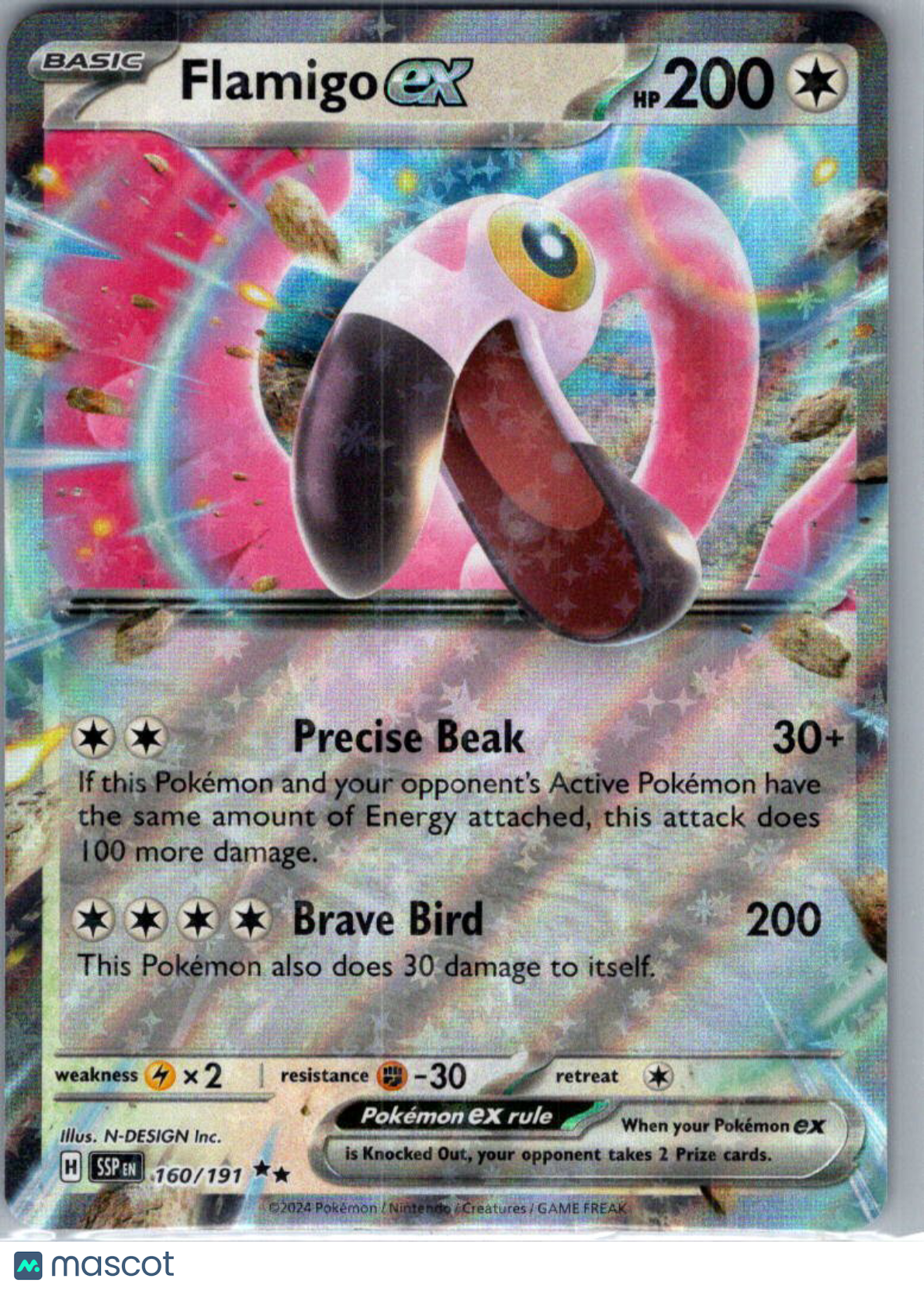 2024 Surging Sparks Flamigo EX Holo Double Rare RR #160/191