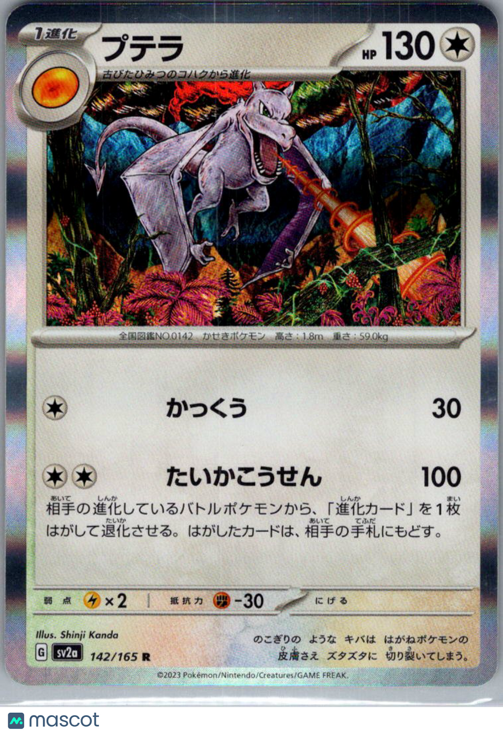 2023 Scarlet & Violet 151 Aerodactyl Holo Rare Japanese #142/165 R