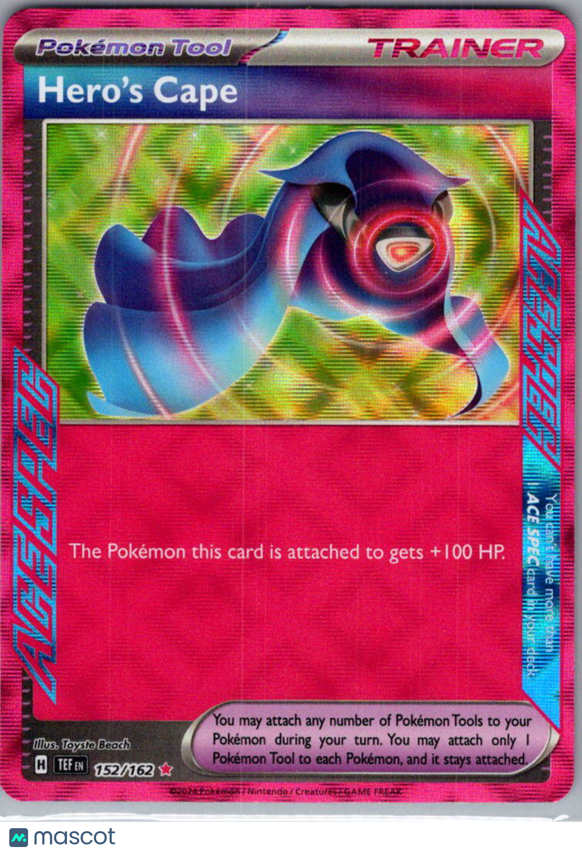 2024 Temporal Forces Hero's Cape Holo Rare ACE #152/162