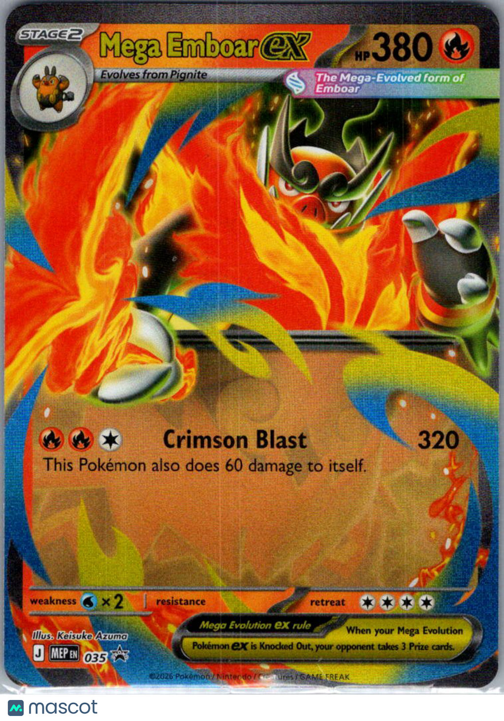 Mega Evolution Mega Emboar EX Holo Black Star Promo FA #MEP EN 035