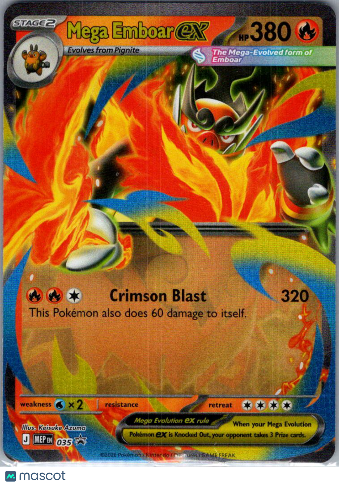 Mega Evolution Mega Emboar EX Holo Black Star Promo FA #MEP EN 035