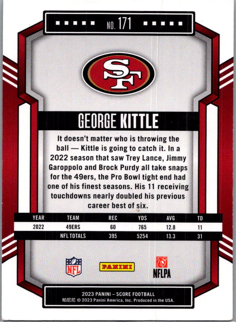 2023 Panini Score George Kittle #171 Gold /210