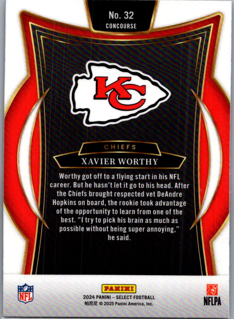 2025 Panini Select Football Xavier Worthy #32 Concourse RC