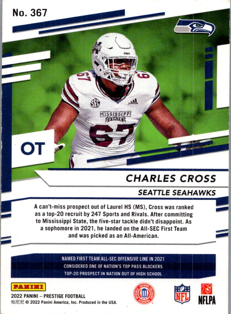 2022 Panini Prestige Charles Cross #367 Xtra Points Green RC