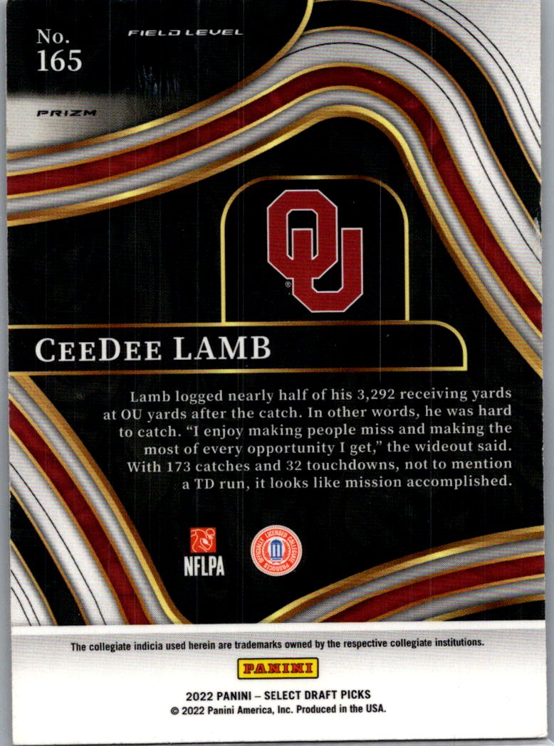 2022 Panini Select Draft Picks CeeDee Lamb #165 Laser