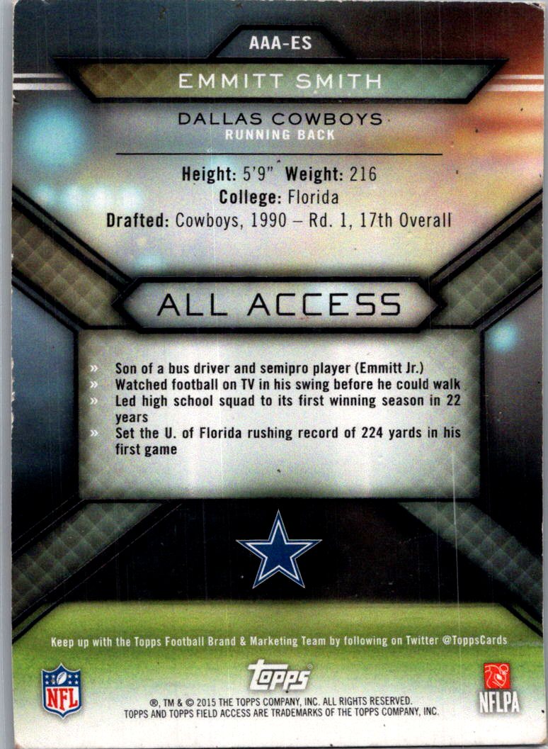 2015 Topps Field Access All Access Emmitt Smith #AAA-ES